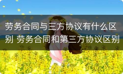 劳务合同与三方协议有什么区别 劳务合同和第三方协议区别