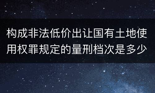 构成非法低价出让国有土地使用权罪规定的量刑档次是多少