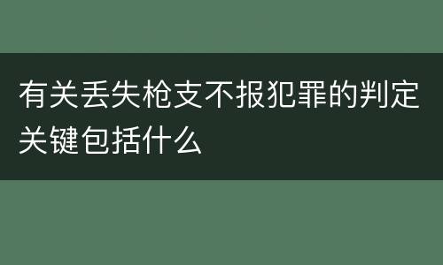 有关丢失枪支不报犯罪的判定关键包括什么