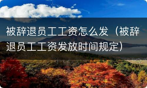 被辞退员工工资怎么发（被辞退员工工资发放时间规定）