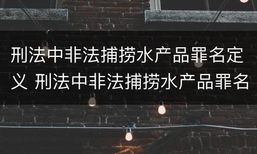 刑法中非法捕捞水产品罪名定义 刑法中非法捕捞水产品罪名定义标准