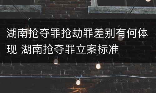 湖南抢夺罪抢劫罪差别有何体现 湖南抢夺罪立案标准