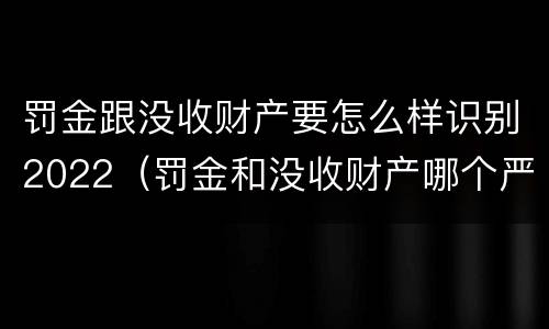 罚金跟没收财产要怎么样识别2022（罚金和没收财产哪个严重）