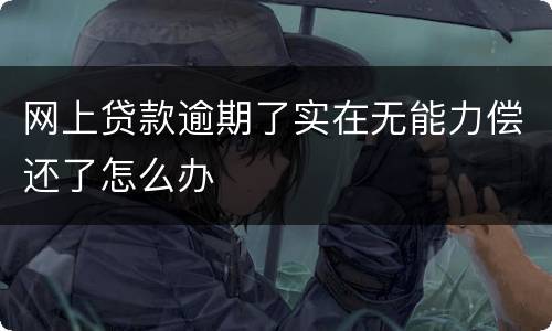 网上贷款逾期了实在无能力偿还了怎么办