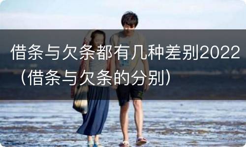 借条与欠条都有几种差别2022（借条与欠条的分别）