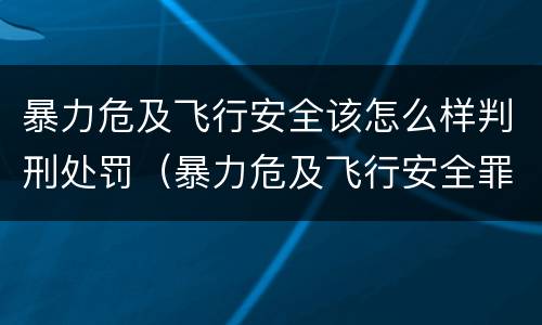 暴力危及飞行安全该怎么样判刑处罚（暴力危及飞行安全罪）