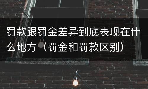 罚款跟罚金差异到底表现在什么地方（罚金和罚款区别）