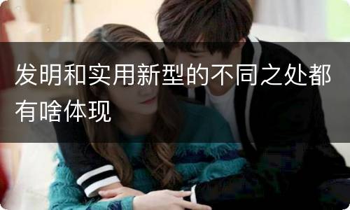 发明和实用新型的不同之处都有啥体现