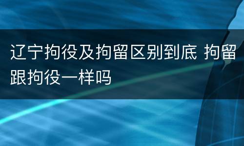 辽宁拘役及拘留区别到底 拘留跟拘役一样吗