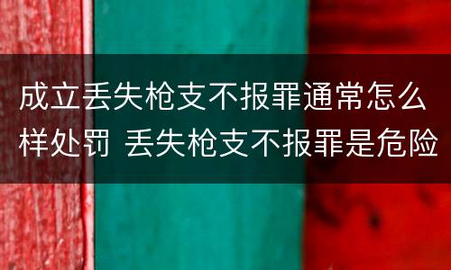 成立丢失枪支不报罪通常怎么样处罚 丢失枪支不报罪是危险犯吗