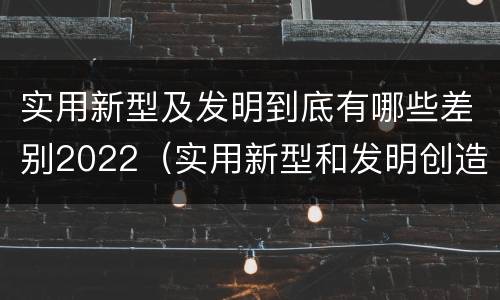 实用新型及发明到底有哪些差别2022（实用新型和发明创造）
