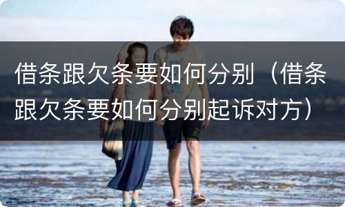 借条跟欠条要如何分别（借条跟欠条要如何分别起诉对方）