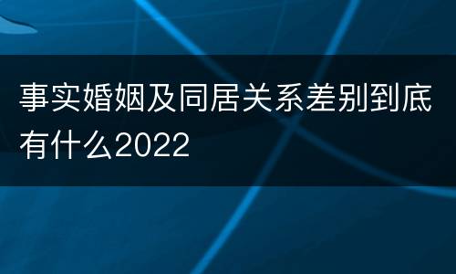 事实婚姻及同居关系差别到底有什么2022