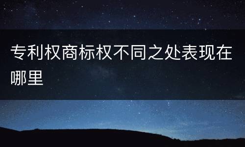 专利权商标权不同之处表现在哪里