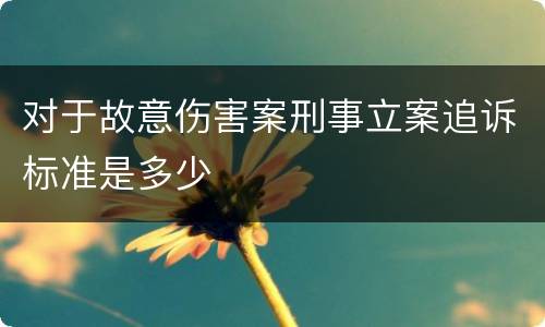 对于故意伤害案刑事立案追诉标准是多少