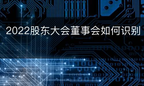 2022股东大会董事会如何识别