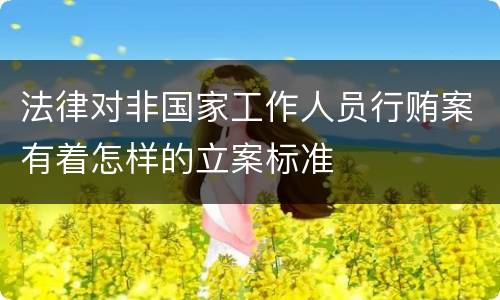 法律对非国家工作人员行贿案有着怎样的立案标准