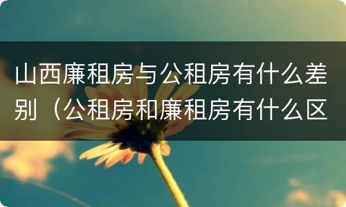 山西廉租房与公租房有什么差别（公租房和廉租房有什么区别呢）