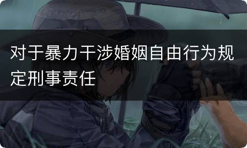 对于暴力干涉婚姻自由行为规定刑事责任
