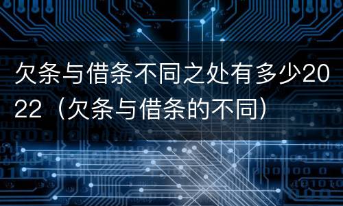 欠条与借条不同之处有多少2022（欠条与借条的不同）