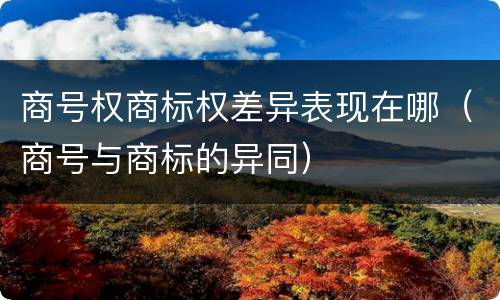 商号权商标权差异表现在哪（商号与商标的异同）