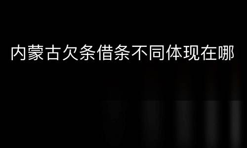 内蒙古欠条借条不同体现在哪