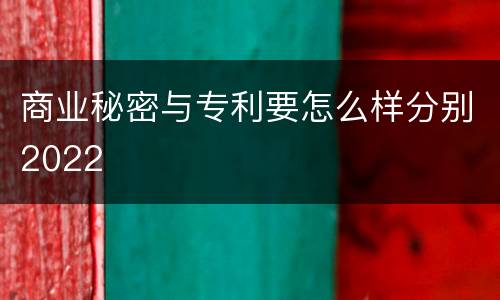 商业秘密与专利要怎么样分别2022