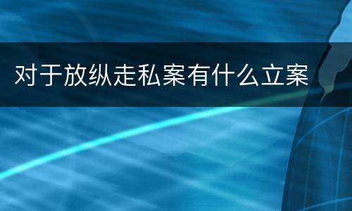 对于放纵走私案有什么立案