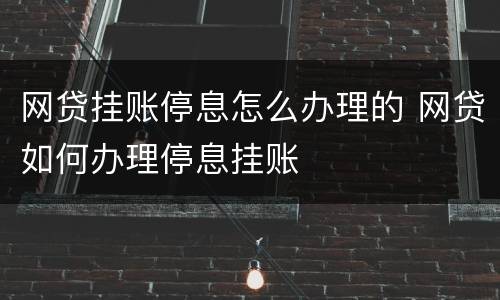 网贷挂账停息怎么办理的 网贷如何办理停息挂账