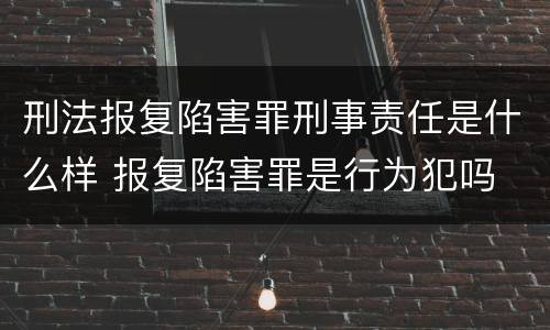 刑法报复陷害罪刑事责任是什么样 报复陷害罪是行为犯吗