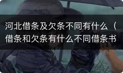 河北借条及欠条不同有什么（借条和欠条有什么不同借条书写）