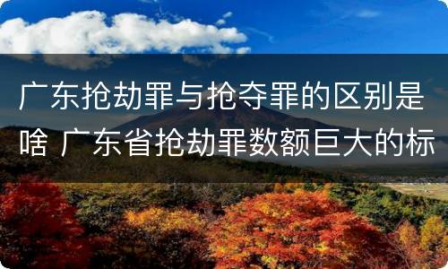 广东抢劫罪与抢夺罪的区别是啥 广东省抢劫罪数额巨大的标准