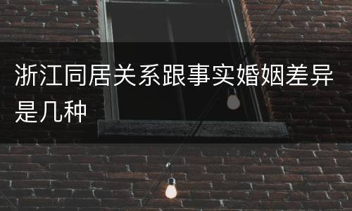 浙江同居关系跟事实婚姻差异是几种