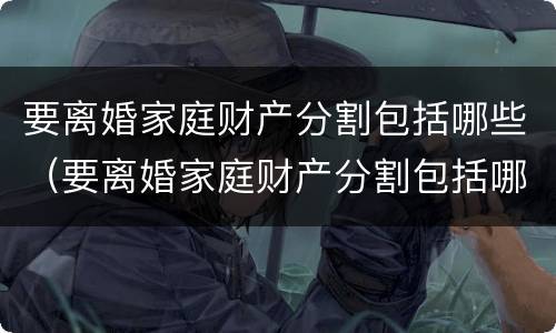 要离婚家庭财产分割包括哪些（要离婚家庭财产分割包括哪些费用）