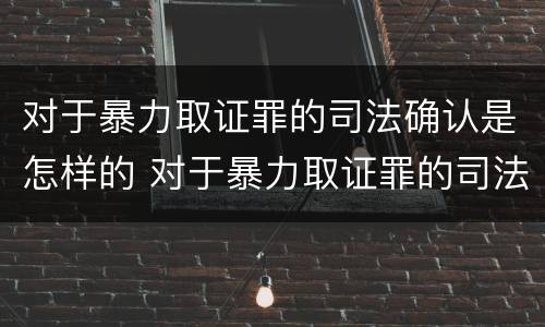 对于暴力取证罪的司法确认是怎样的 对于暴力取证罪的司法确认是怎样的标准