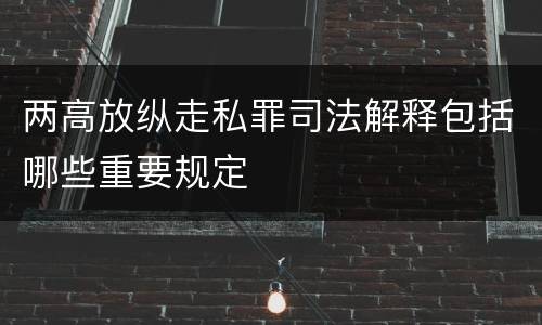 两高放纵走私罪司法解释包括哪些重要规定