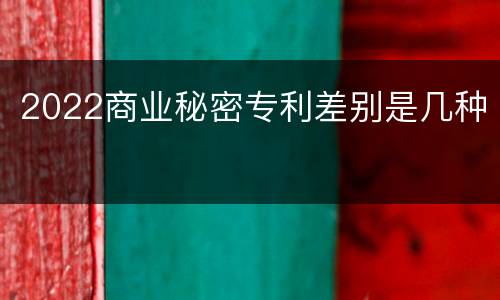 2022商业秘密专利差别是几种