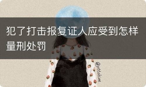 犯了打击报复证人应受到怎样量刑处罚