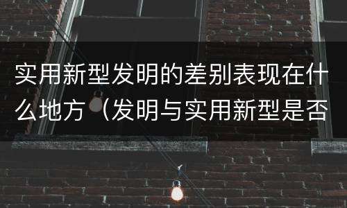 实用新型发明的差别表现在什么地方（发明与实用新型是否具有实用性）