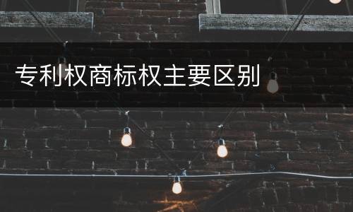 专利权商标权主要区别