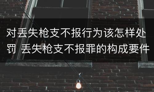 对丢失枪支不报行为该怎样处罚 丢失枪支不报罪的构成要件