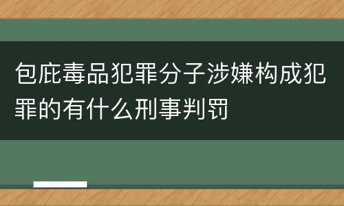 包庇毒品犯罪分子涉嫌构成犯罪的有什么刑事判罚
