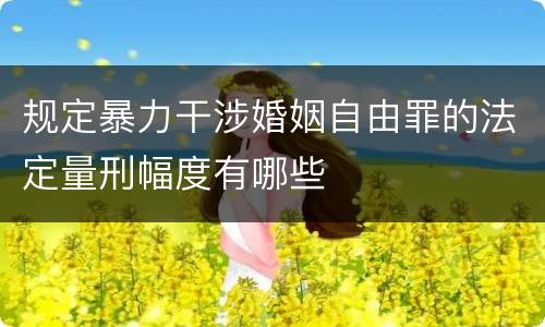 规定暴力干涉婚姻自由罪的法定量刑幅度有哪些
