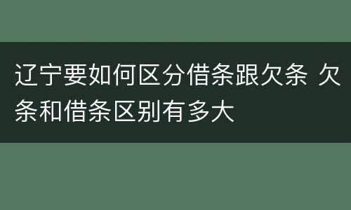 辽宁要如何区分借条跟欠条 欠条和借条区别有多大