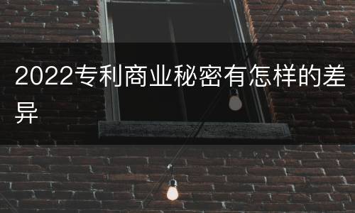 2022专利商业秘密有怎样的差异