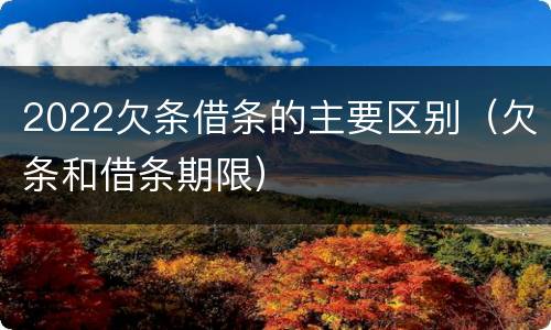2022欠条借条的主要区别（欠条和借条期限）