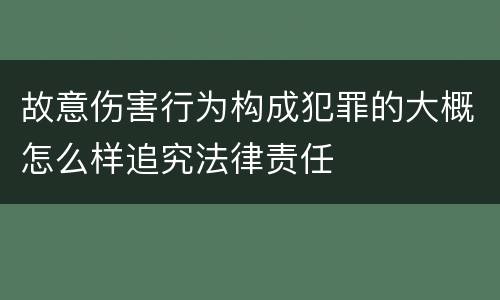 故意伤害行为构成犯罪的大概怎么样追究法律责任