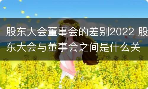 股东大会董事会的差别2022 股东大会与董事会之间是什么关系
