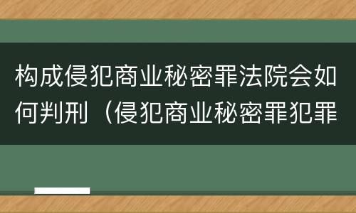 构成侵犯商业秘密罪法院会如何判刑（侵犯商业秘密罪犯罪构成）