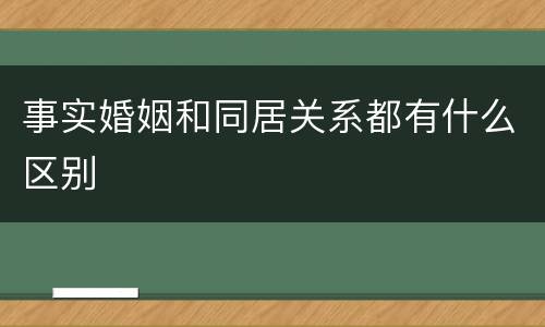 事实婚姻和同居关系都有什么区别